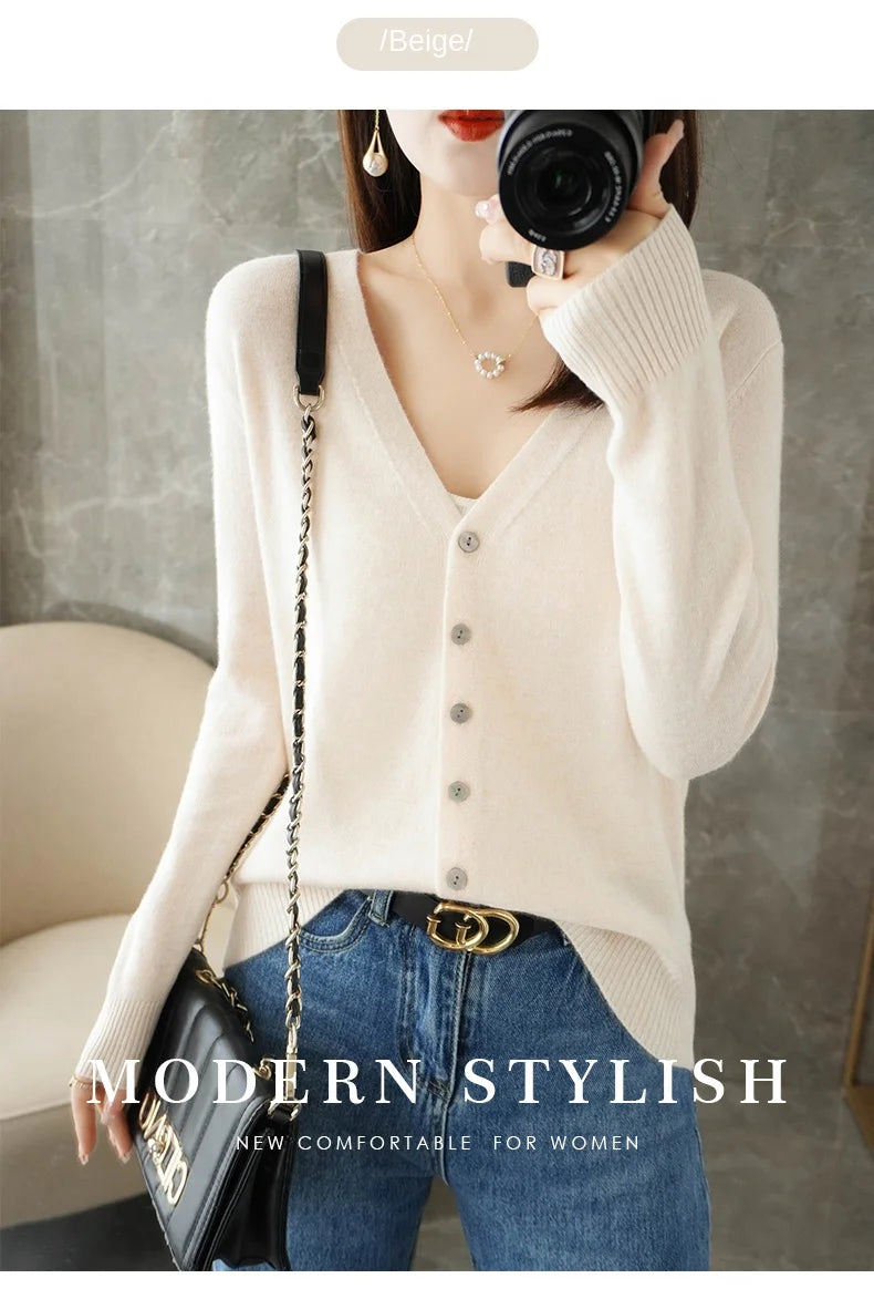Women’s V-Neck Loose Sweater Cardigan