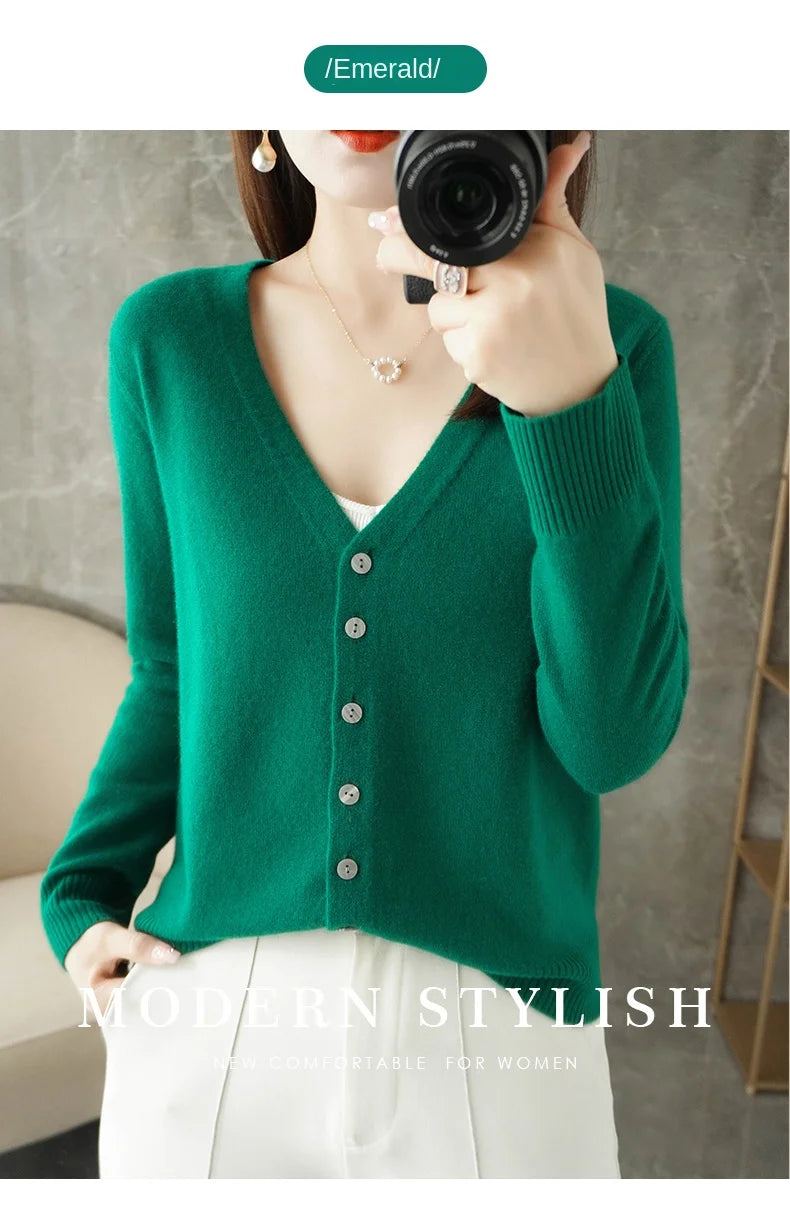 Women’s V-Neck Loose Sweater Cardigan
