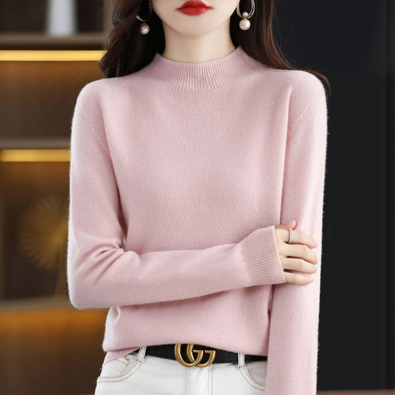 Women’s 100% Wool Half-Neck Pullover