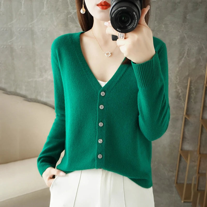 Women’s V-Neck Loose Sweater Cardigan