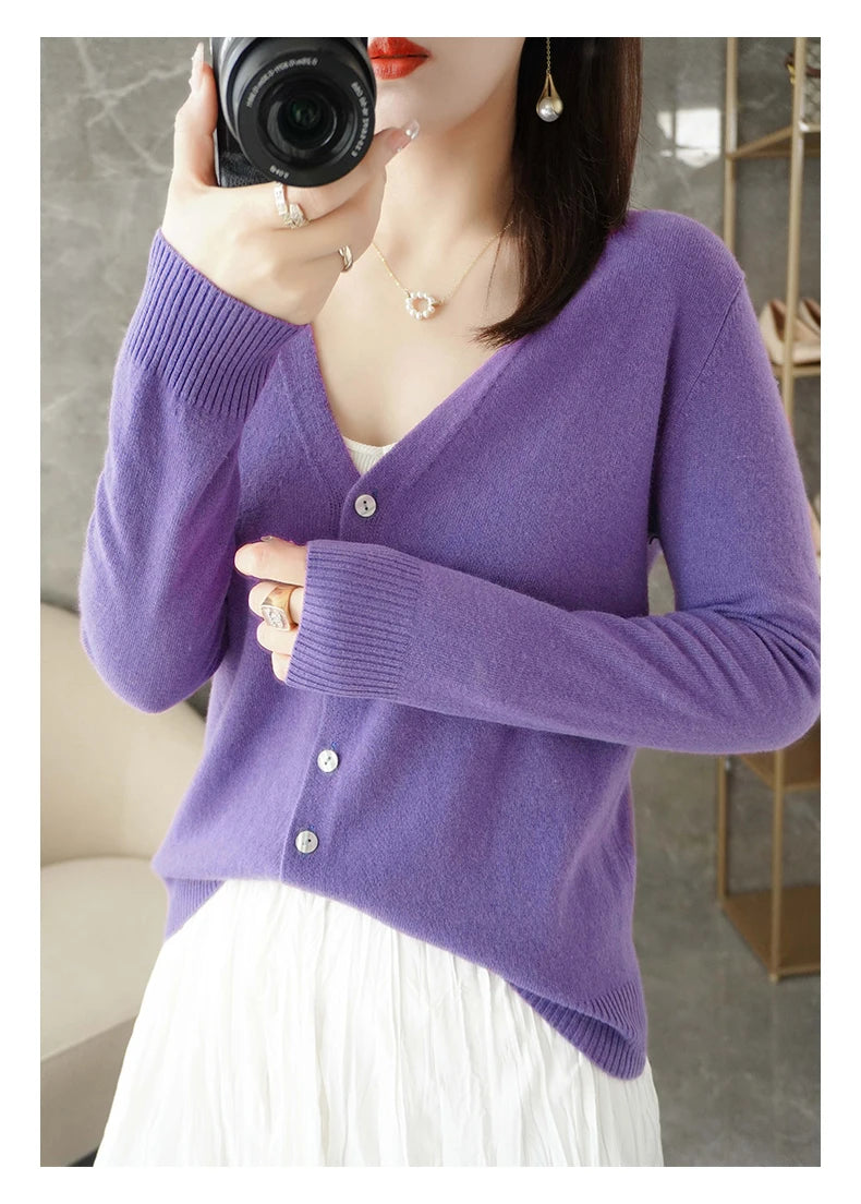 Women’s V-Neck Loose Sweater Cardigan