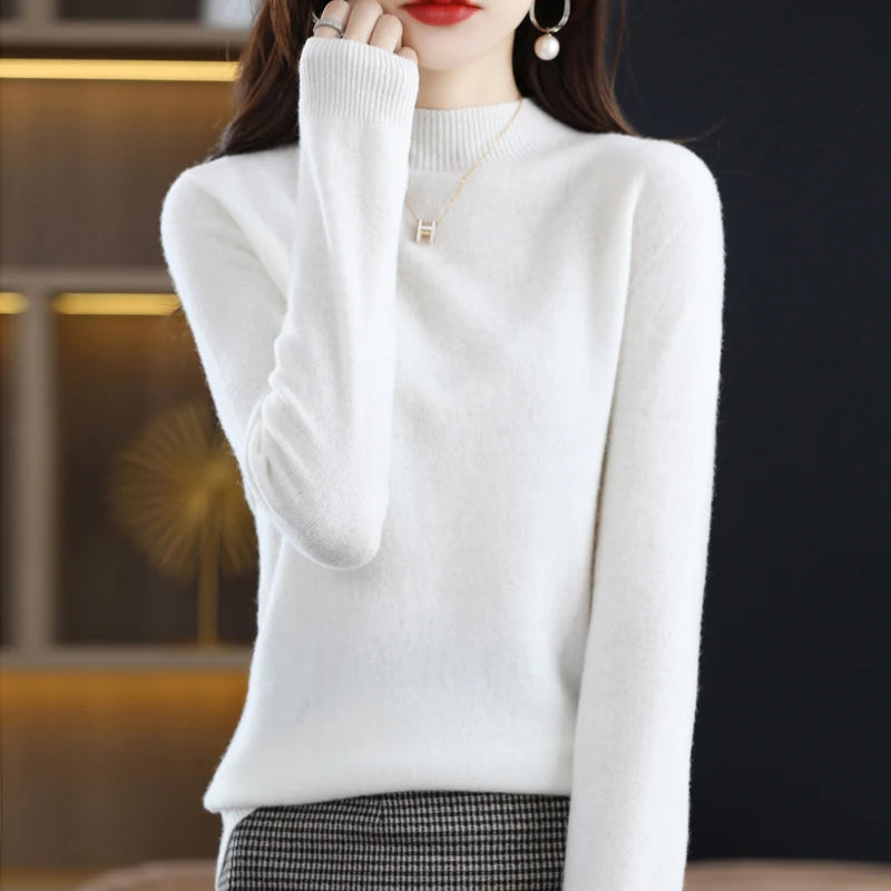 Women’s 100% Wool Half-Neck Pullover