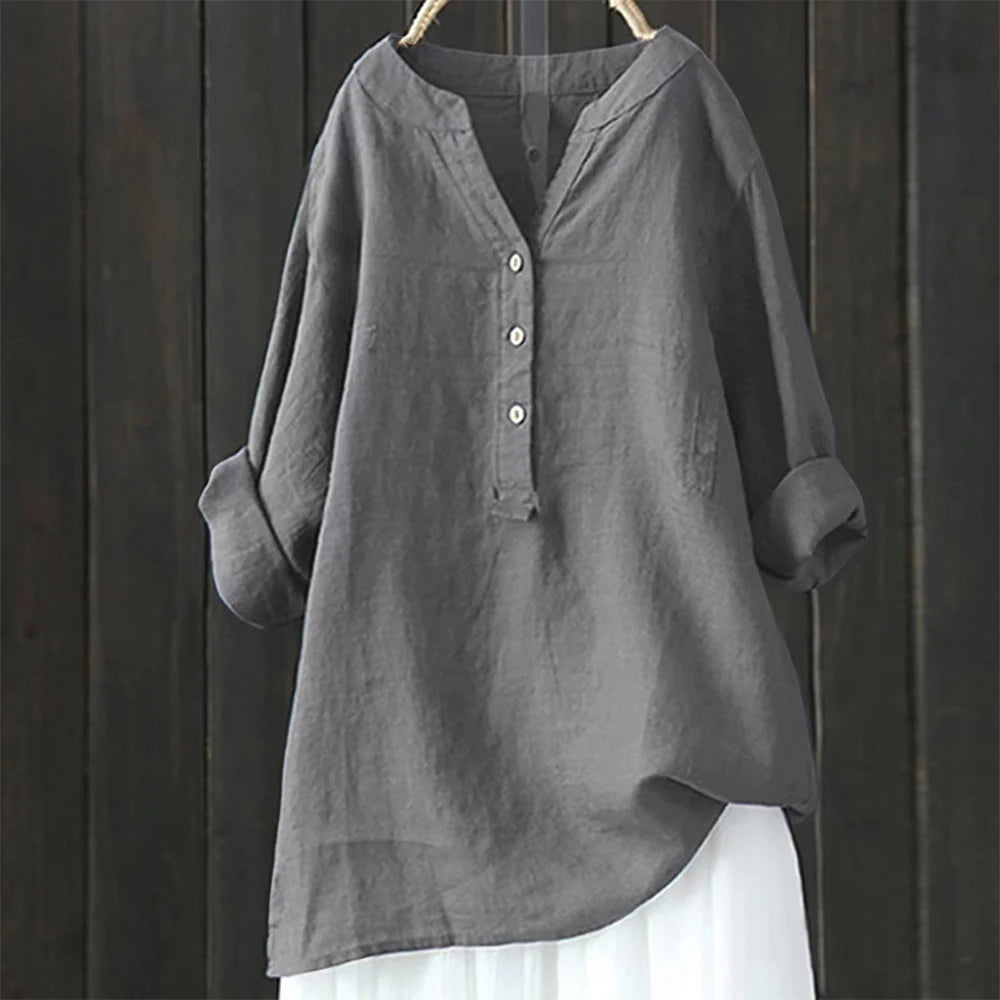 Plus-Size Korean Oversized 3/4 Sleeve Tee