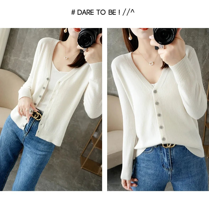 Women’s V-Neck Loose Sweater Cardigan