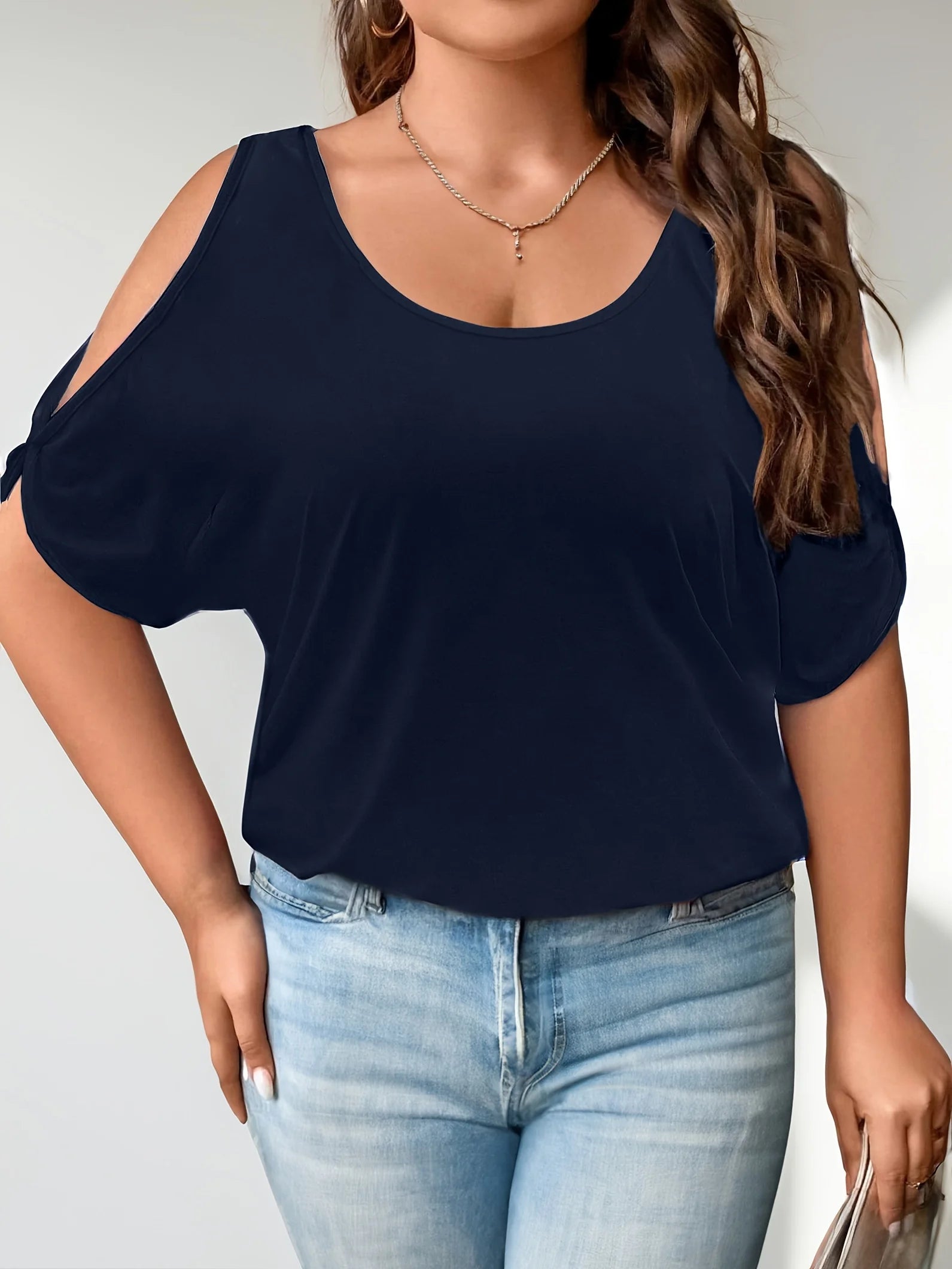 Plus Size Cold Shoulder Top