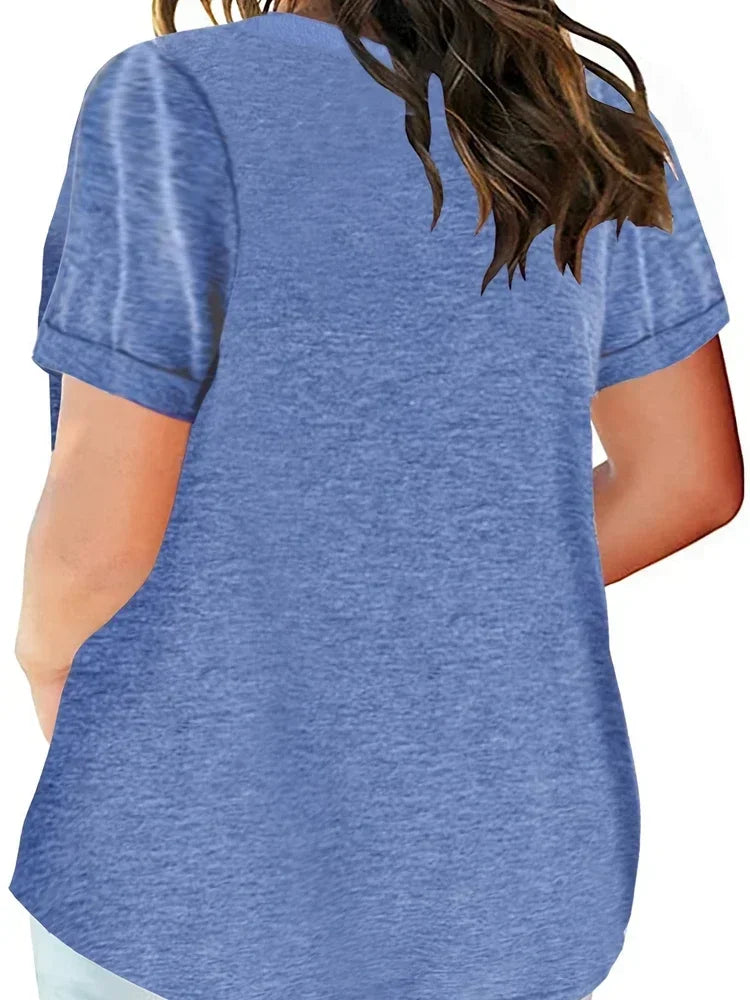 Women’s Plus-Size Loose V-Neck T-Shirt