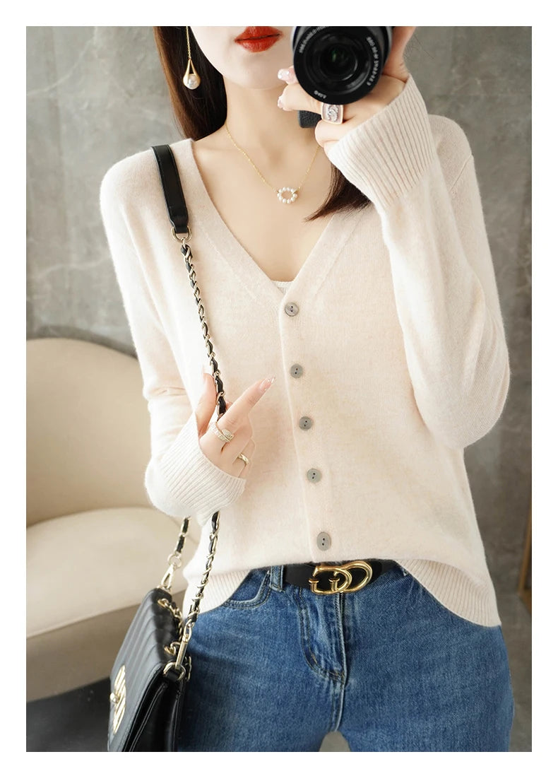Women’s V-Neck Loose Sweater Cardigan