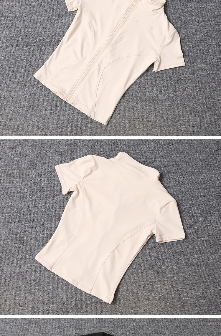 Women’s Slim-Fit Quick-Dry Zip Fitness Top