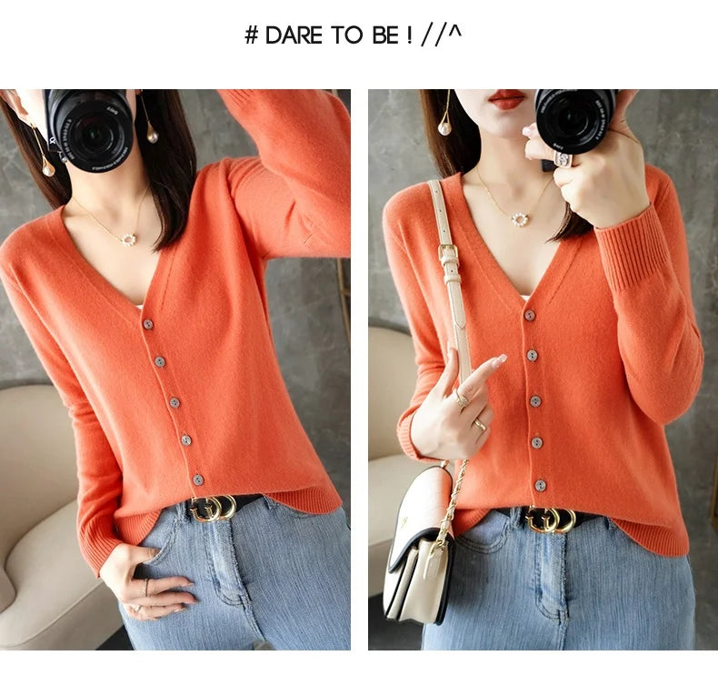 Women’s V-Neck Loose Sweater Cardigan