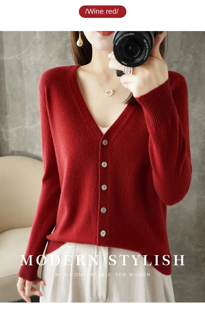 Women’s V-Neck Loose Sweater Cardigan