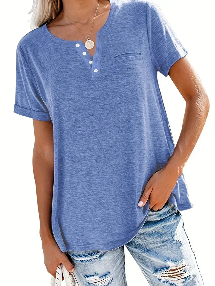 Women’s Plus-Size Loose V-Neck T-Shirt