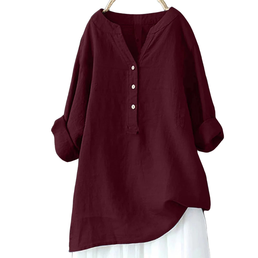 Plus-Size Korean Oversized 3/4 Sleeve Tee