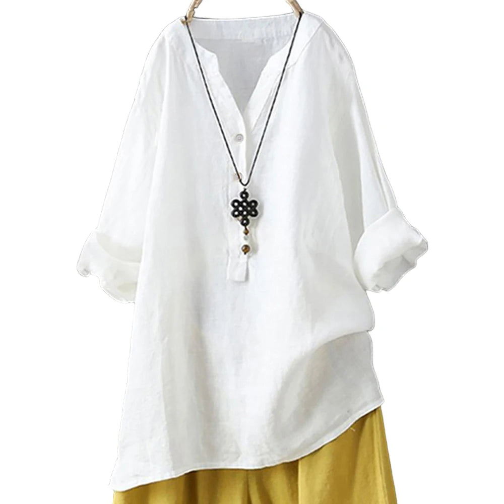 Plus-Size Korean Oversized 3/4 Sleeve Tee