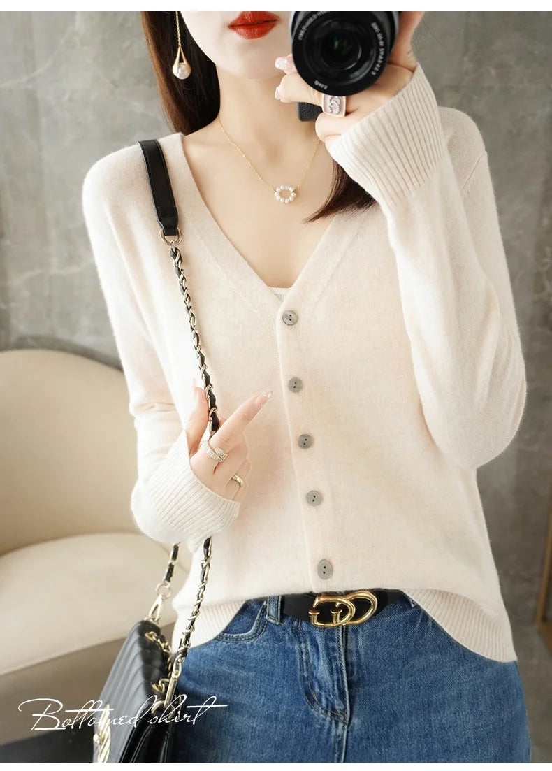 Women’s V-Neck Loose Sweater Cardigan