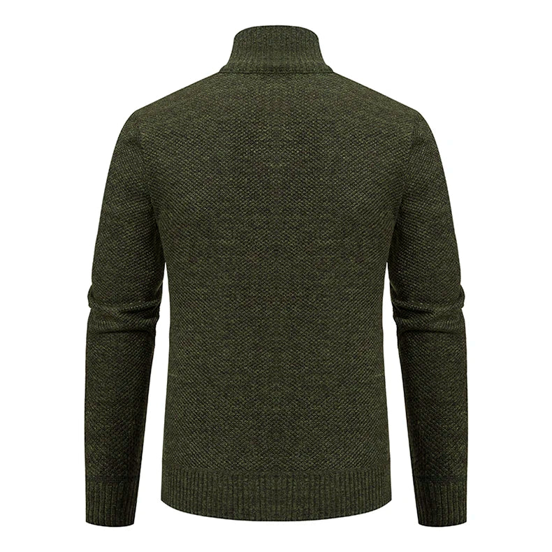 Men’s Autumn Winter Stand Collar Zipper Sweater