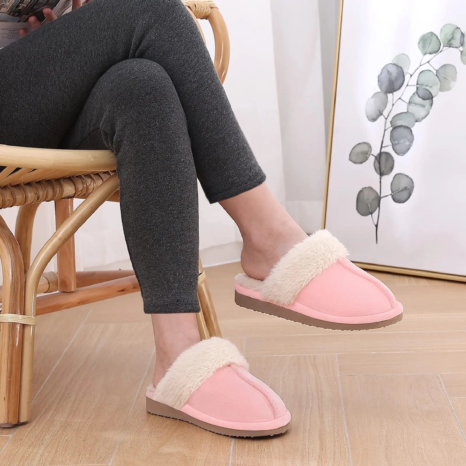 Women's Winter Fuzzy Fluffy Slippers – Soft Indoor & Outdoor Flats