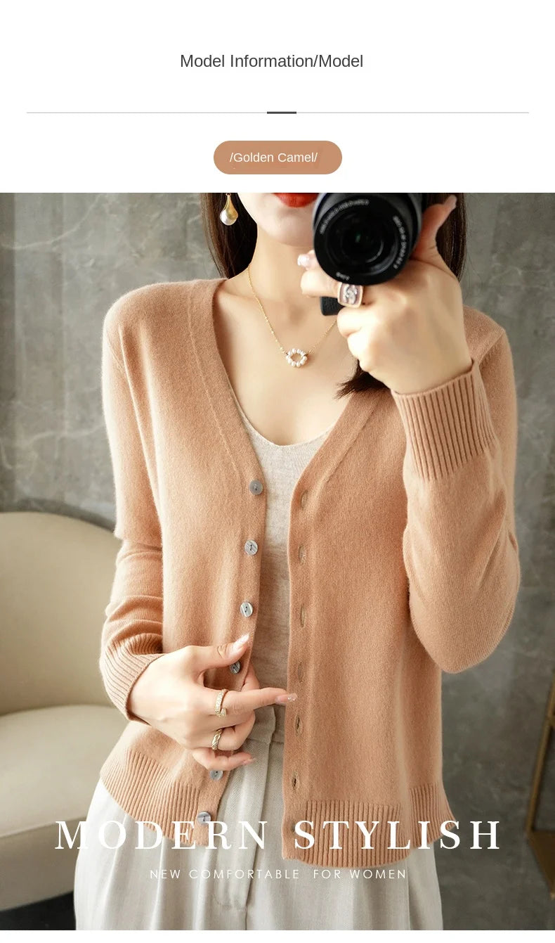 Women’s V-Neck Loose Sweater Cardigan