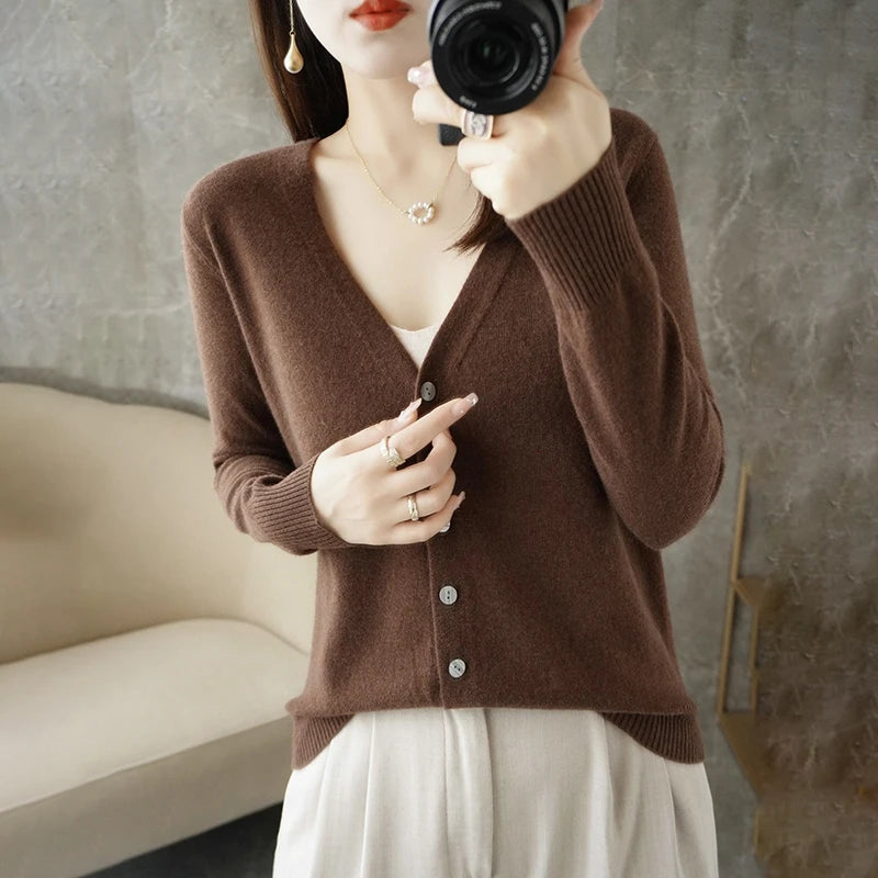 Women’s V-Neck Loose Sweater Cardigan