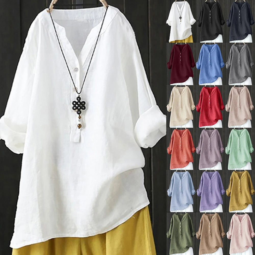 Plus-Size Korean Oversized 3/4 Sleeve Tee