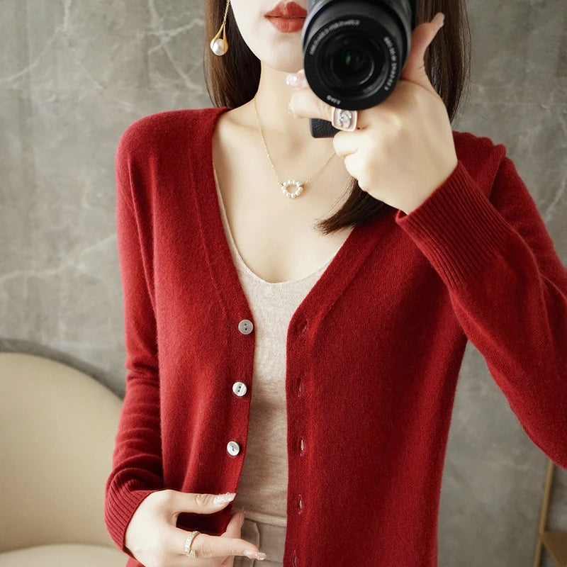 Women’s V-Neck Loose Sweater Cardigan