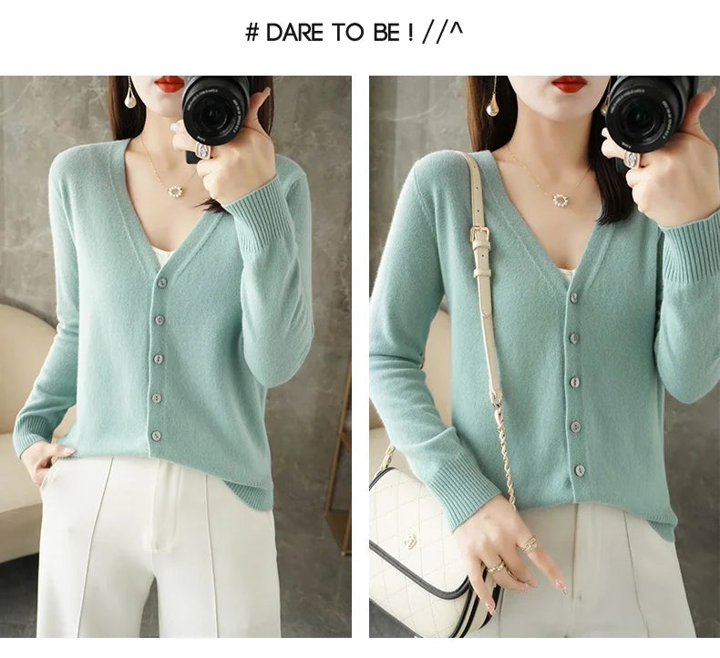 Women’s V-Neck Loose Sweater Cardigan