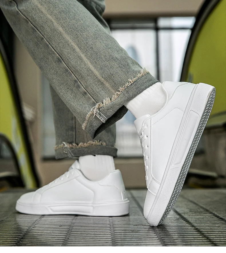 Unisex PU Leather Casual Sneakers