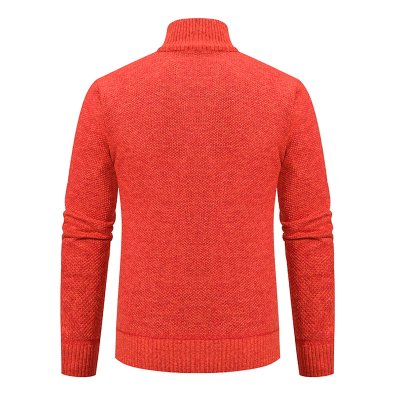 Men’s Autumn Winter Stand Collar Zipper Sweater