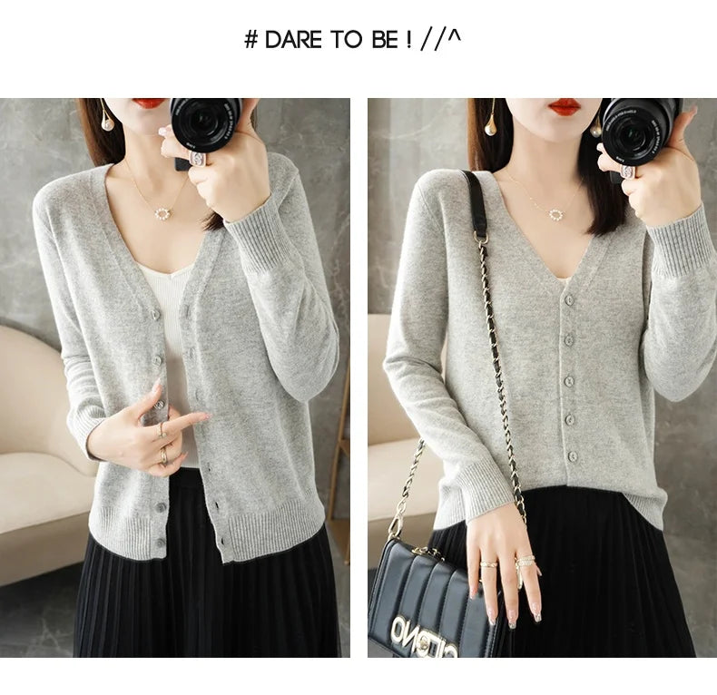 Women’s V-Neck Loose Sweater Cardigan