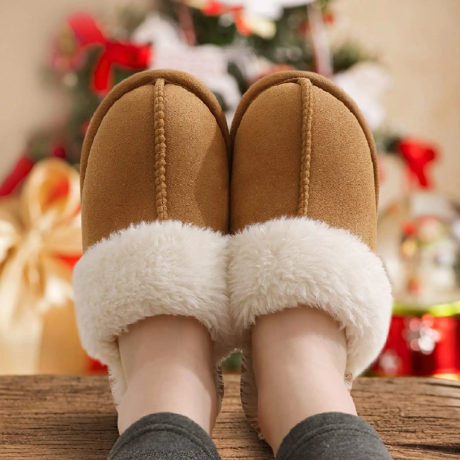 Women's Winter Fuzzy Fluffy Slippers – Soft Indoor & Outdoor Flats