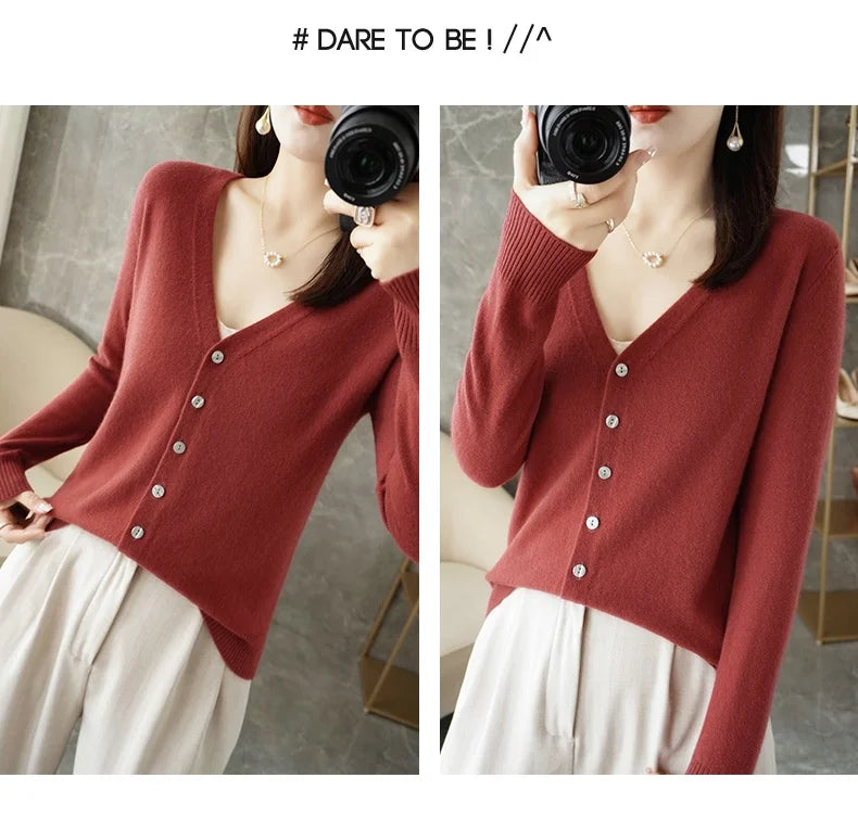 Women’s V-Neck Loose Sweater Cardigan