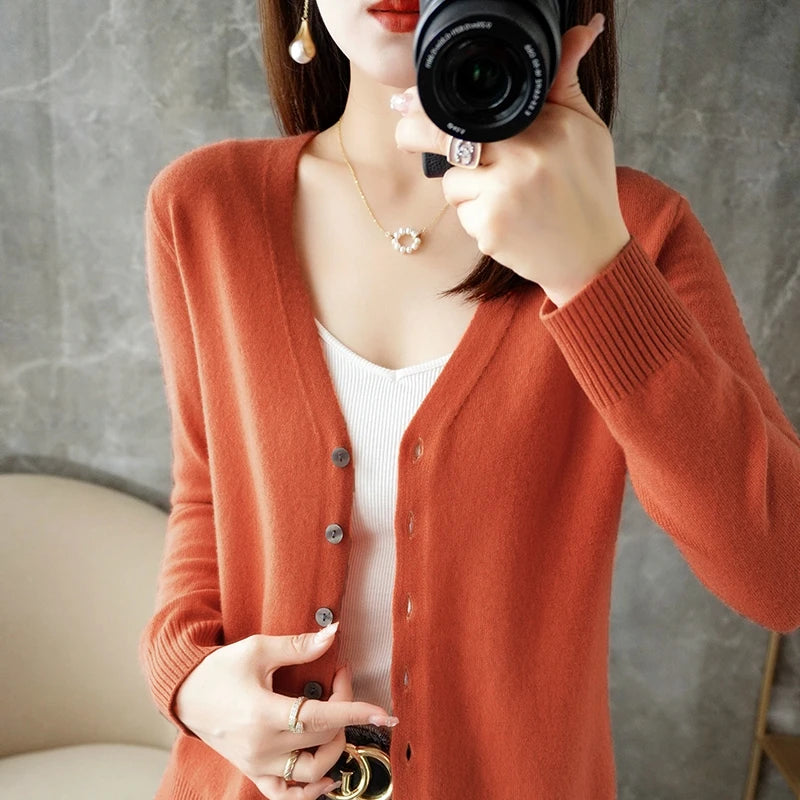 Women’s V-Neck Loose Sweater Cardigan
