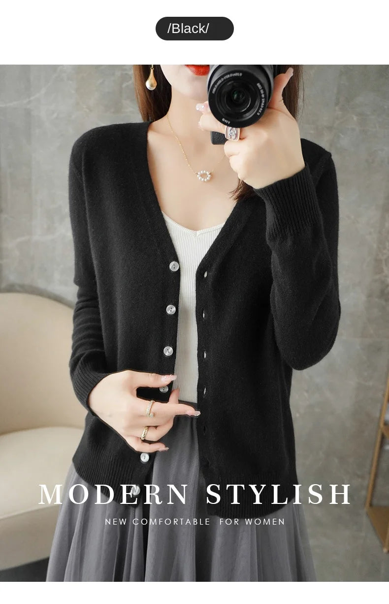 Women’s V-Neck Loose Sweater Cardigan