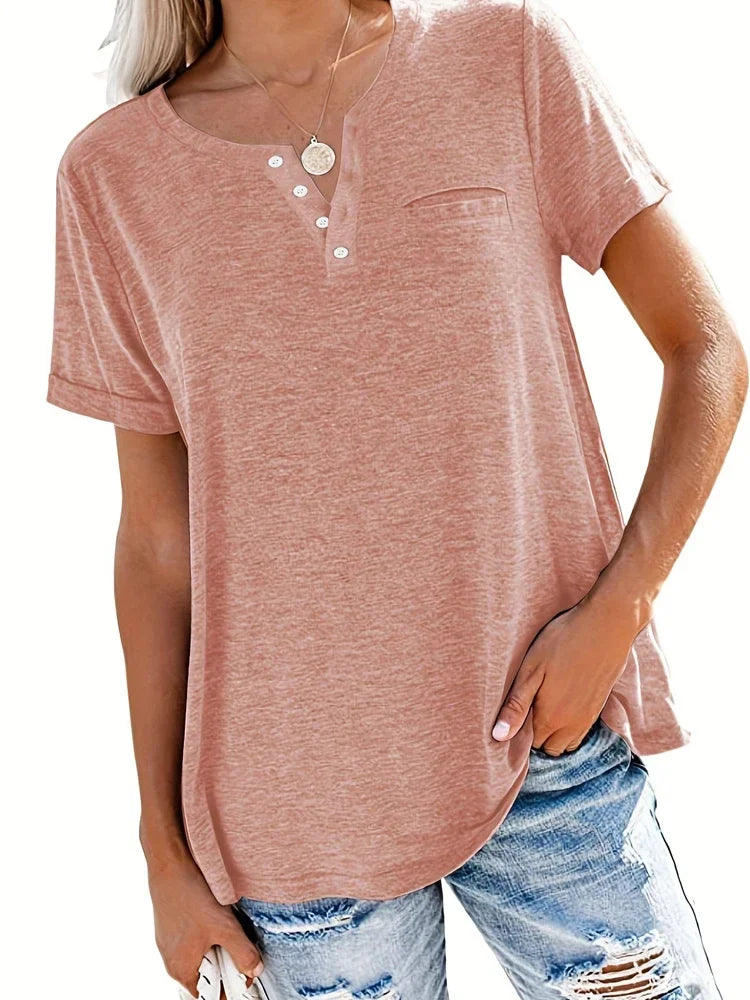 Women’s Plus-Size Loose V-Neck T-Shirt