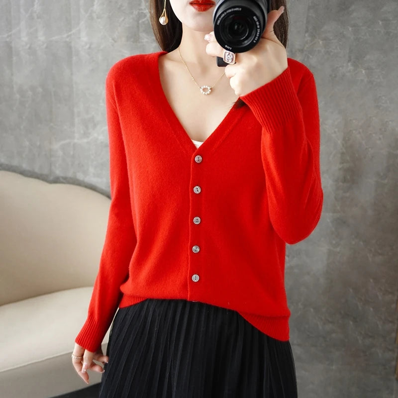 Women’s V-Neck Loose Sweater Cardigan