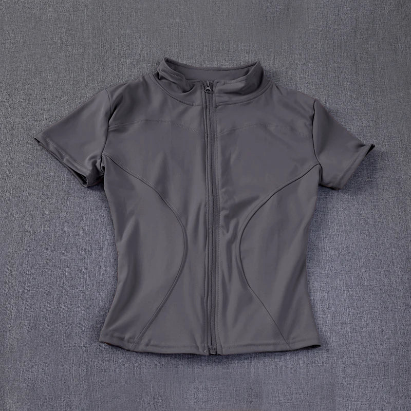 Women’s Slim-Fit Quick-Dry Zip Fitness Top