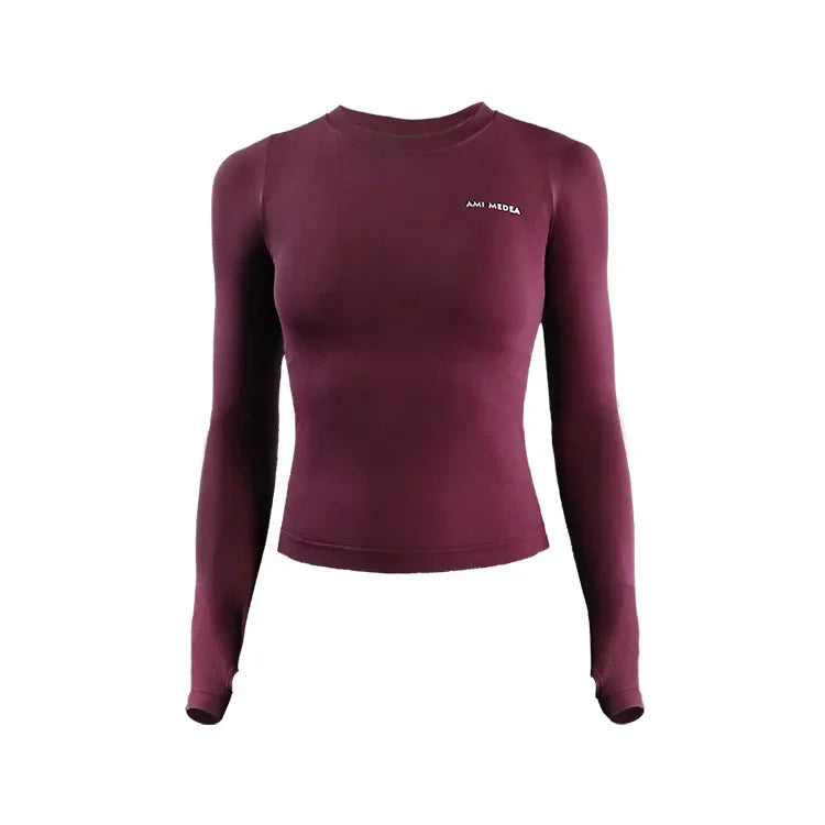 Women’s Long-Sleeve Solid Yoga Top