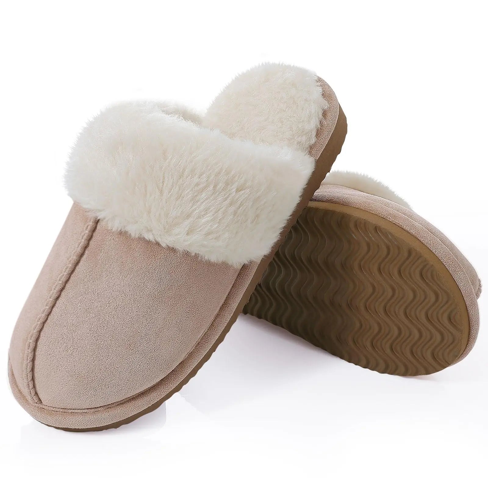 Women's Winter Fuzzy Fluffy Slippers – Soft Indoor & Outdoor Flats