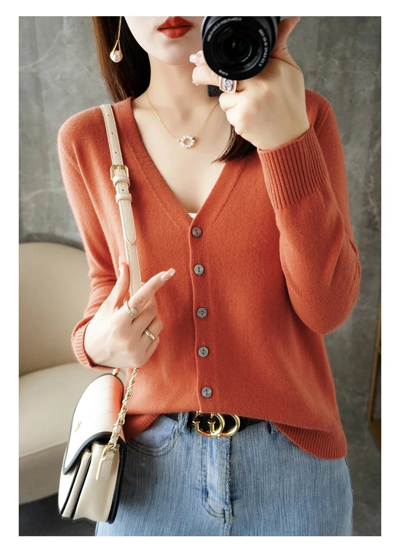 Women’s V-Neck Loose Sweater Cardigan