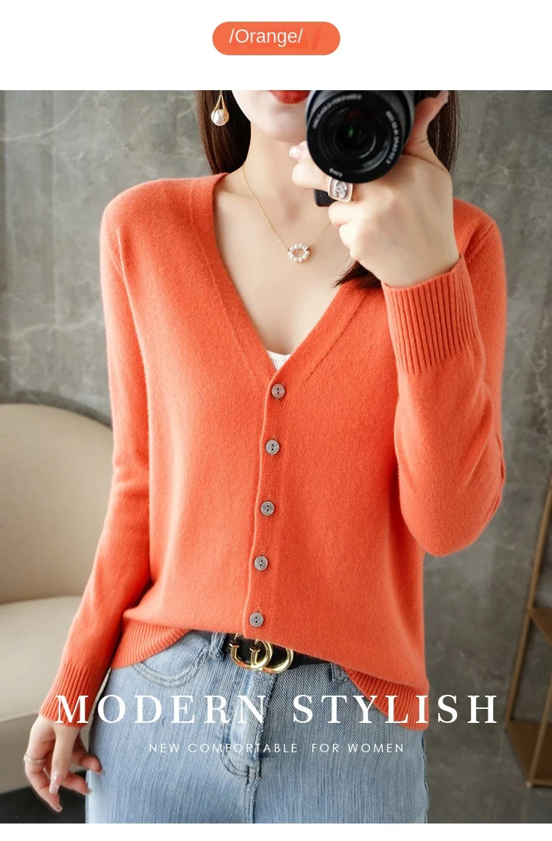 Women’s V-Neck Loose Sweater Cardigan