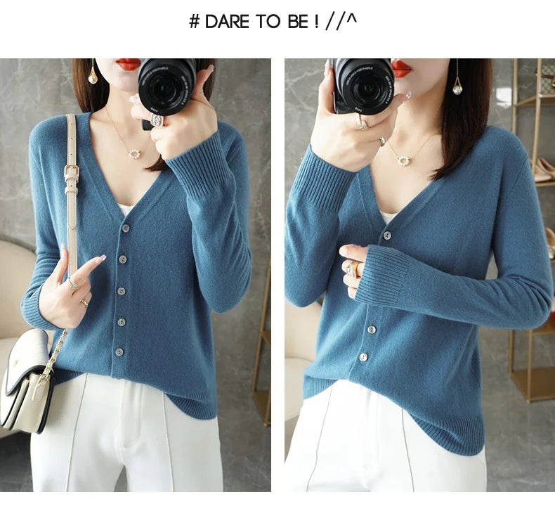 Women’s V-Neck Loose Sweater Cardigan