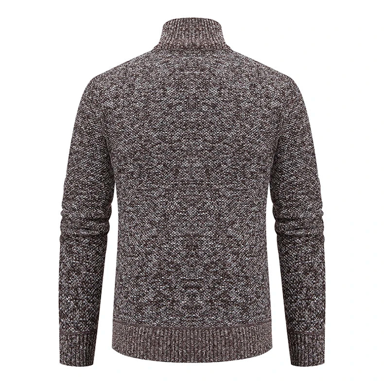 Men’s Autumn Winter Stand Collar Zipper Sweater