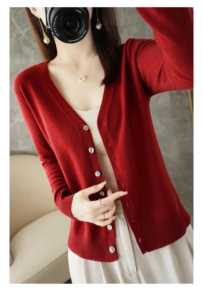 Women’s V-Neck Loose Sweater Cardigan