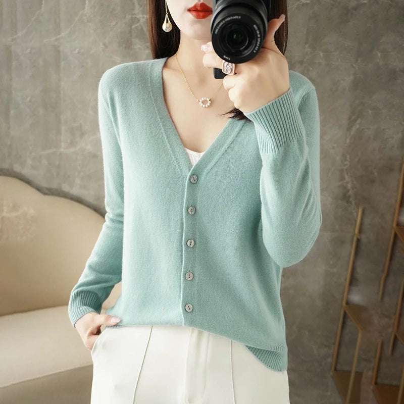 Women’s V-Neck Loose Sweater Cardigan