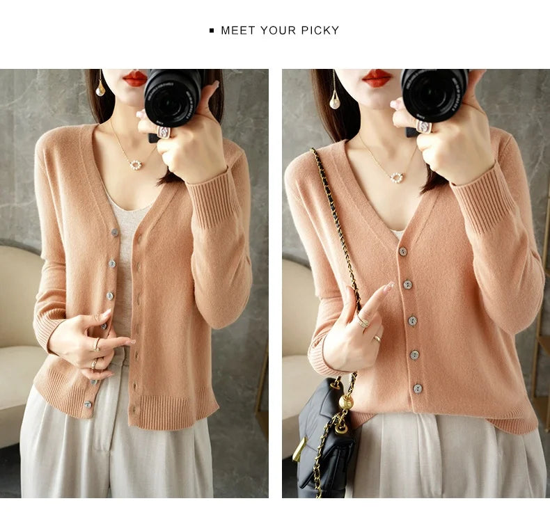 Women’s V-Neck Loose Sweater Cardigan
