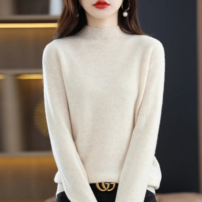 Women’s 100% Wool Half-Neck Pullover