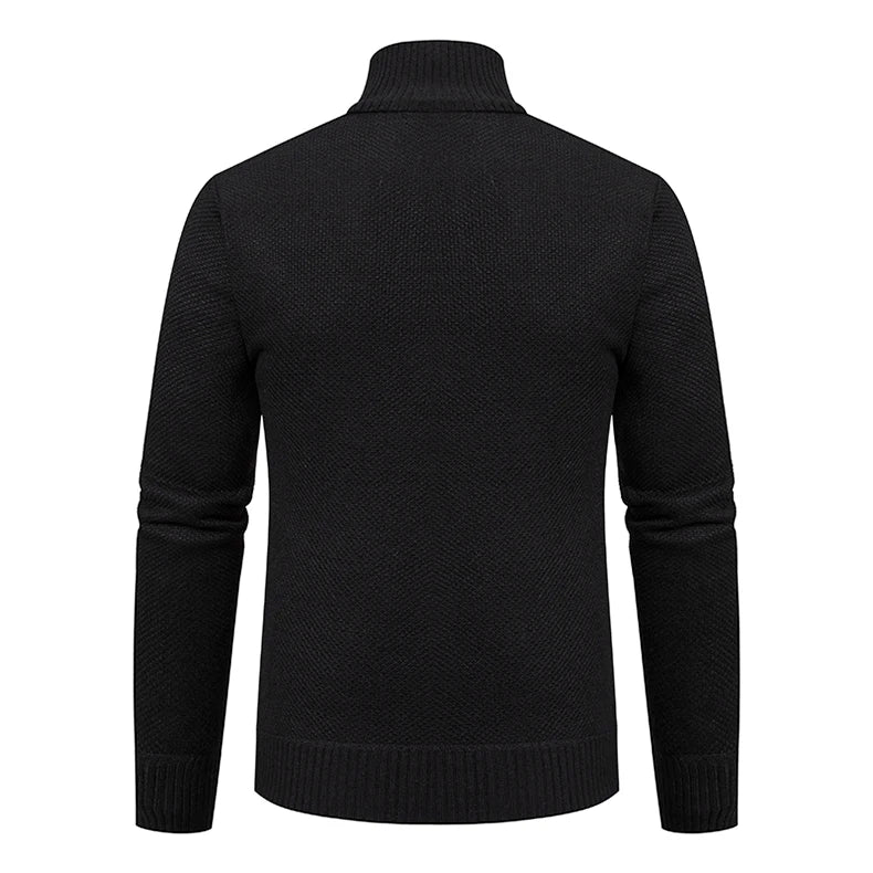 Men’s Autumn Winter Stand Collar Zipper Sweater