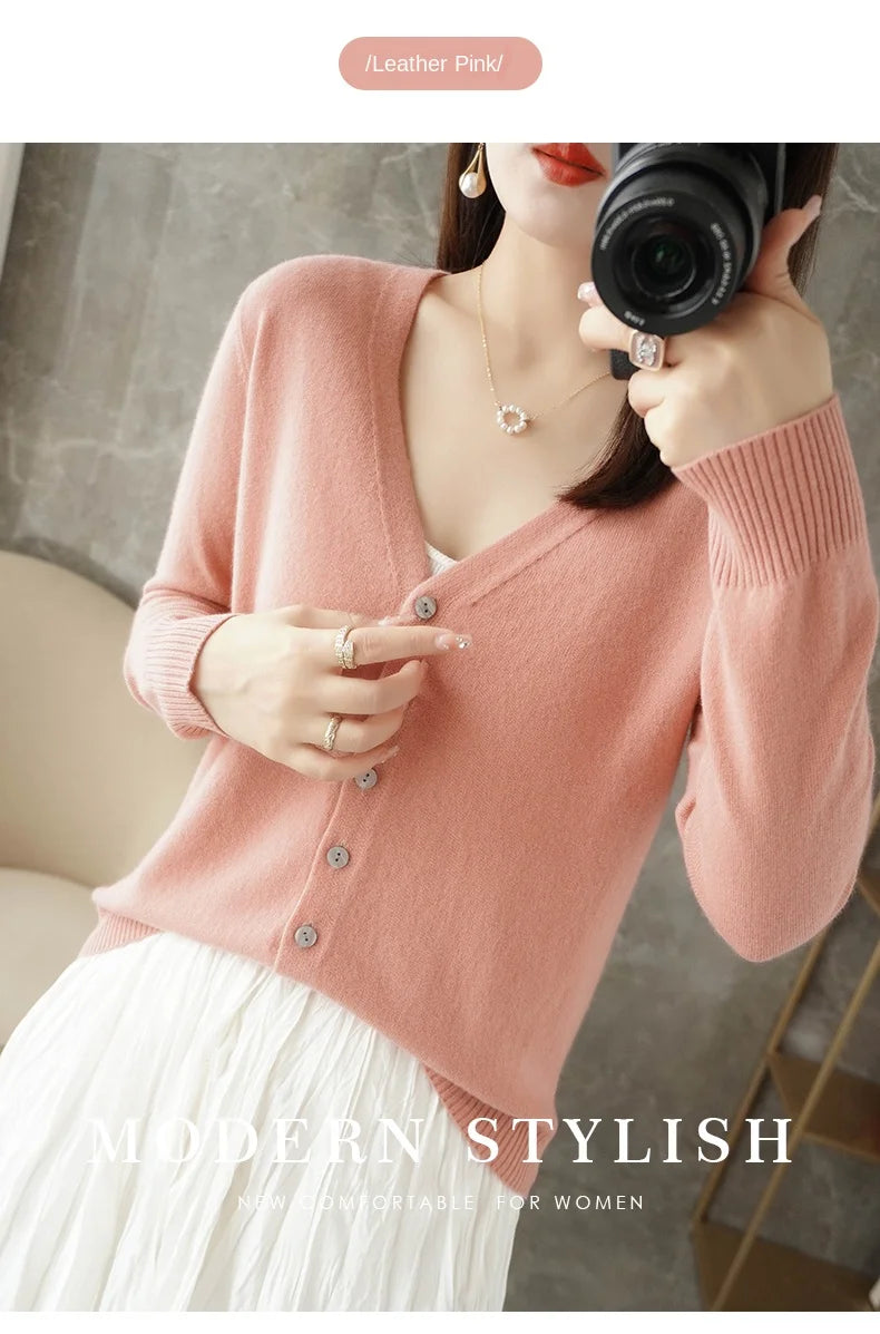 Women’s V-Neck Loose Sweater Cardigan