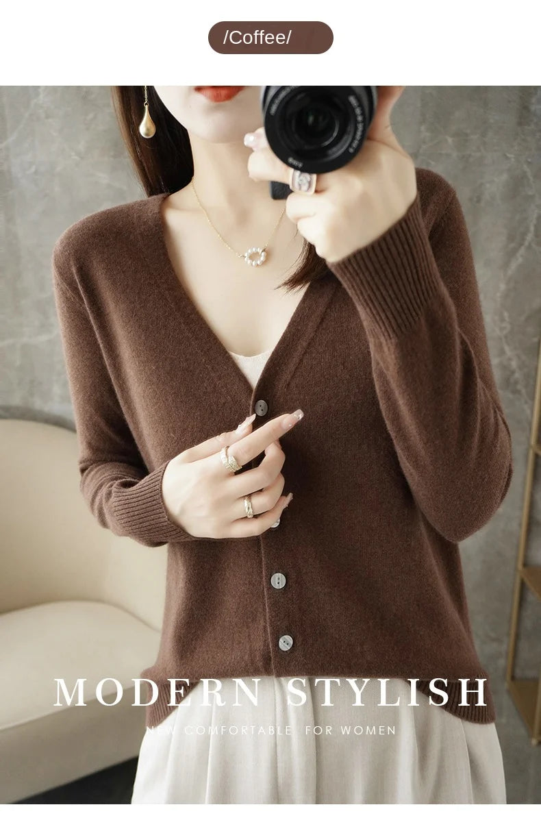Women’s V-Neck Loose Sweater Cardigan
